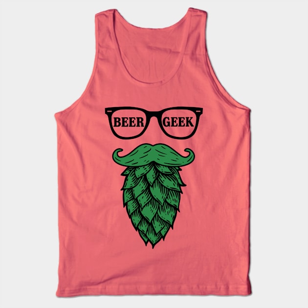 Beer Geek - Hops Beard Tank Top by byfab